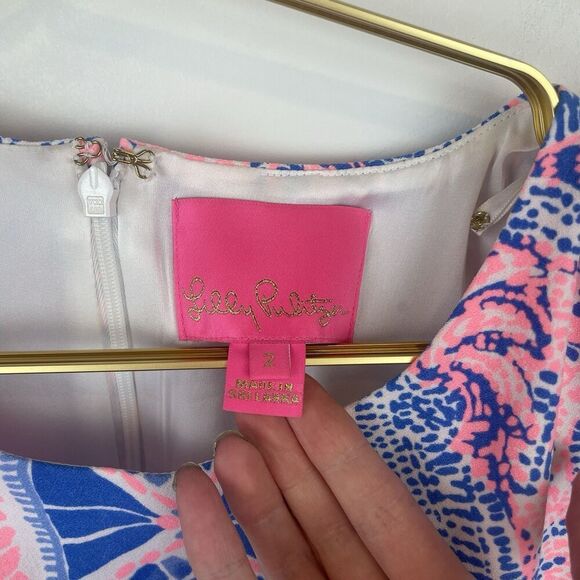 Lilly Pulitzer Donna Romper Size 2 Pink Blue Skort 001558 - Picture 2 of 8